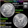 ***Auction Highlight*** 1884-s Morgan Dollar $1 Graded ms62+ By SEGS