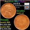 ***Auction Highlight*** 1914-d Lincoln Cent 1c Graded ms62 rd By SEGS