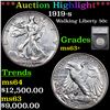 ***Auction Highlight*** 1919-s Walking Liberty Half Dollar 50c Graded ms63+ By SEGS