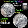 ***Auction Highlight*** 1928-s Peace Dollar $1 Graded ms64 By SEGS