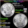 ***Auction Highlight*** 1883-cc Morgan Dollar $1 Graded ms66+ By SEGS