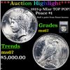 ***Auction Highlight*** 1923-p Peace Dollar NEar TOP POP! $1 Graded ms67 By SEGS
