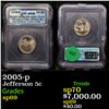 Image 1 : 2005-p Jefferson Nickel 5c Graded sp69 By ICG