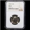 Image 2 : NGC 1986-d Washington Quarter 25c Graded ms65 By NGC