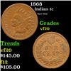 Image 1 : 1868 Indian Cent 1c Grades vf, very fine