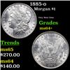 Image 1 : 1885-o Morgan Dollar $1 Grades Choice+ Unc