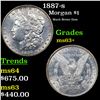 Image 1 : 1887-s Morgan Dollar $1 Grades Select+ Unc