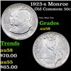 Image 1 : 1923-s Monroe Old Commem Half Dollar 50c Grades Choice AU/BU Slider