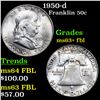 Image 1 : 1950-d Franklin Half Dollar 50c Grades Select Unc+ FBL