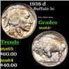Image 1 : 1938-d Buffalo Nickel 5c Grades Choice+ Unc