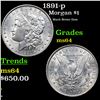 Image 1 : 1891-p Morgan Dollar $1 Grades Choice Unc