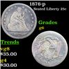 Image 1 : 1876-p Seated Liberty Quarter 25c Grades g+