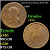 Image 1 : 1863 Crossed Flags Civil War Token F-36/340 1c Grades vf++