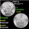 Image 1 : 1897-p Morgan Dollar $1 Grades GEM Unc