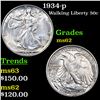 Image 1 : 1934-p Walking Liberty Half Dollar 50c Grades Select Unc