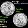 Image 1 : 1942-p Walking Liberty Half Dollar 50c Grades Select Unc