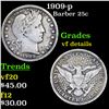 Image 1 : 1909-p Barber Quarter 25c Grades vf details