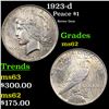 Image 1 : 1923-d Peace Dollar $1 Grades Select Unc