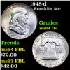 Image 1 : 1948-d Franklin Half Dollar 50c Grades Choice Unc FBL
