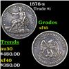 1876-s Trade Dollar $1 Grades xf+