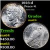 Image 1 : 1923-d Peace Dollar $1 Grades Select+ Unc