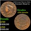 Image 1 : 1828 Large Narrow Date Coronet Head Large Cent 1c Grades vf details