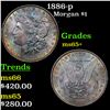 Image 1 : 1886-p Morgan Dollar $1 Grades GEM+ Unc