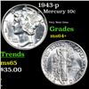 Image 1 : 1943-p Mercury Dime 10c Grades Choice+ Unc