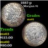 Image 1 : 1887-p Morgan Dollar $1 Grades BU+