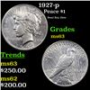 Image 1 : 1927-p Peace Dollar $1 Grades Select Unc