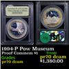 Image 1 : Proof 1994-P Pow Museum Modern Commem Dollar $1 Graded GEM++ Proof Deep Cameo By USCG