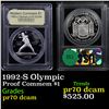 Image 1 : Proof 1992-S Olympic Modern Commem Dollar $1 Graded GEM++ Proof Deep Cameo By USCG