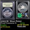 Image 1 : Proof 2002-W West Point Modern Commem Dollar $1 Graded GEM++ Proof Deep Cameo By USCG