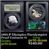 Image 1 : Proof 1995-P Olympics Paralympics Modern Commem Dollar $1 Graded GEM++ Proof Deep Cameo By USCG