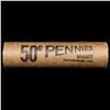 Image 4 : Mixed small cents 1c orig shotgun roll, 1916-d Wheat Cent, 1893 Indian Cent other end, McDonalds Wra