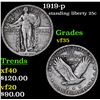 Image 1 : 1919-p Standing Liberty Quarter 25c Grades vf++