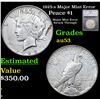 Image 1 : 1925-s Peace Dollar Major Mint Error $1 Graded au53 By SEGS