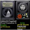 Image 1 : Proof 1994-S Capitol Modern Commem Dollar $1 Graded GEM++ Proof Deep Cameo By USCG