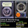 Image 1 : Proof 1994-S World Cup Modern Commem Dollar $1 Graded GEM++ Proof Deep Cameo By USCG
