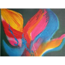 Lamar Briggs, Fire Dancer, Abstract Lithograph