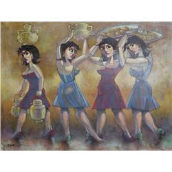 Chao, Four Waitresses, Painting