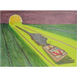 Red Grooms, Mid-Rat, Lithograph