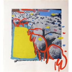 Menashe Kadishman, Sheep Portfolio, 7 Serigraphs
