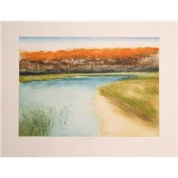 Harvey Kidder, Salt Marsh, Aquatint Etching