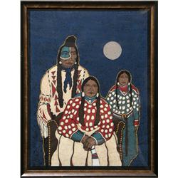 Kevin Red Star, Crow Indian Family, Serigraph