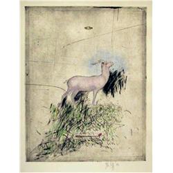 Donald Saff, Gazelle, Etching