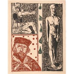 Italo Scanga, The Revolt, Woodcut