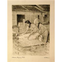 Willy Seiler, Japanese Women, Etching