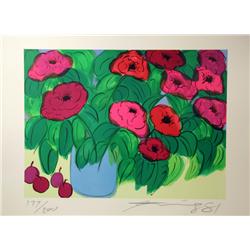Walasse Ting, Flowers, Lithograph