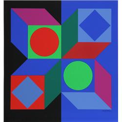 Victor Vasarely, Lapidre Caruegue, Serigraph